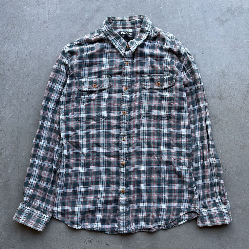 Filson Shirt Men XL Plaid Flannel CC Work Outdoors Barn Work Farm Country Heavy